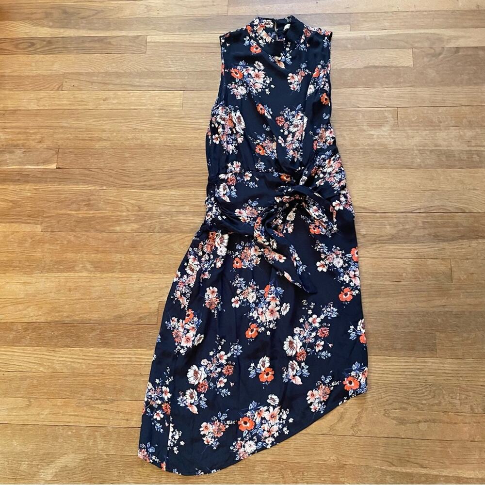 Ella Moon Women’s Alyah Sleeveless Asymetric Dress, Navy Floral size small S b25